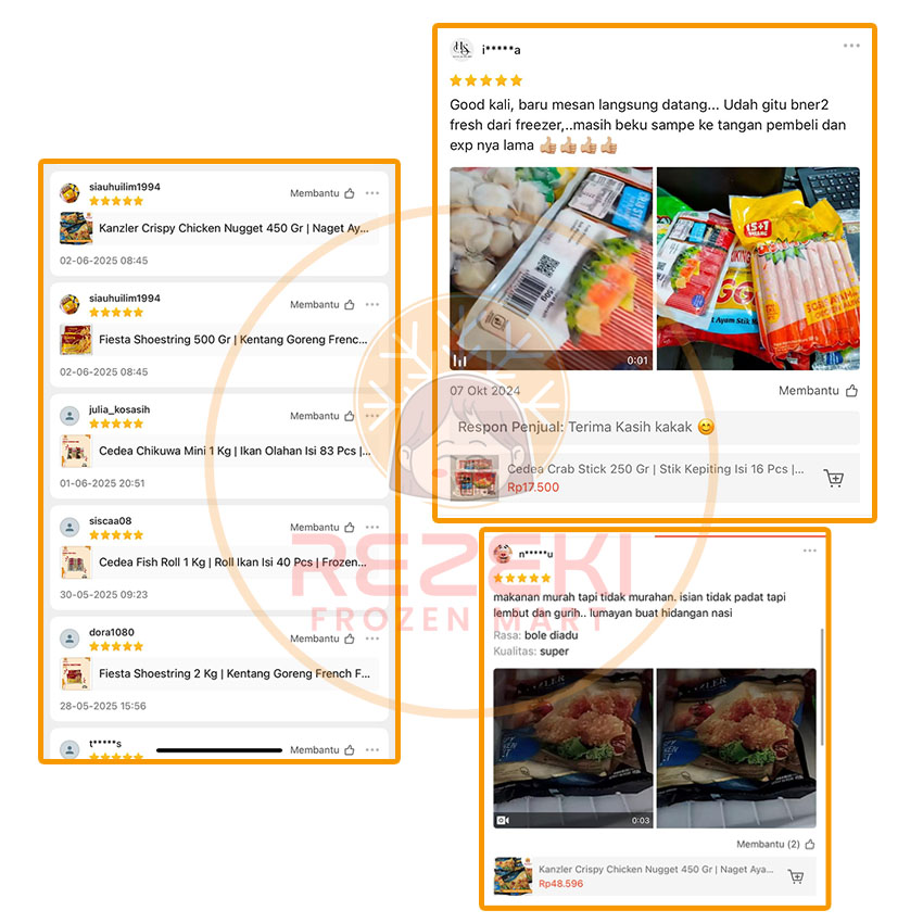 Review Jujur Pembeli di Shopee - Belanja Frozen Food di Rezeki Frozen Mart Medan